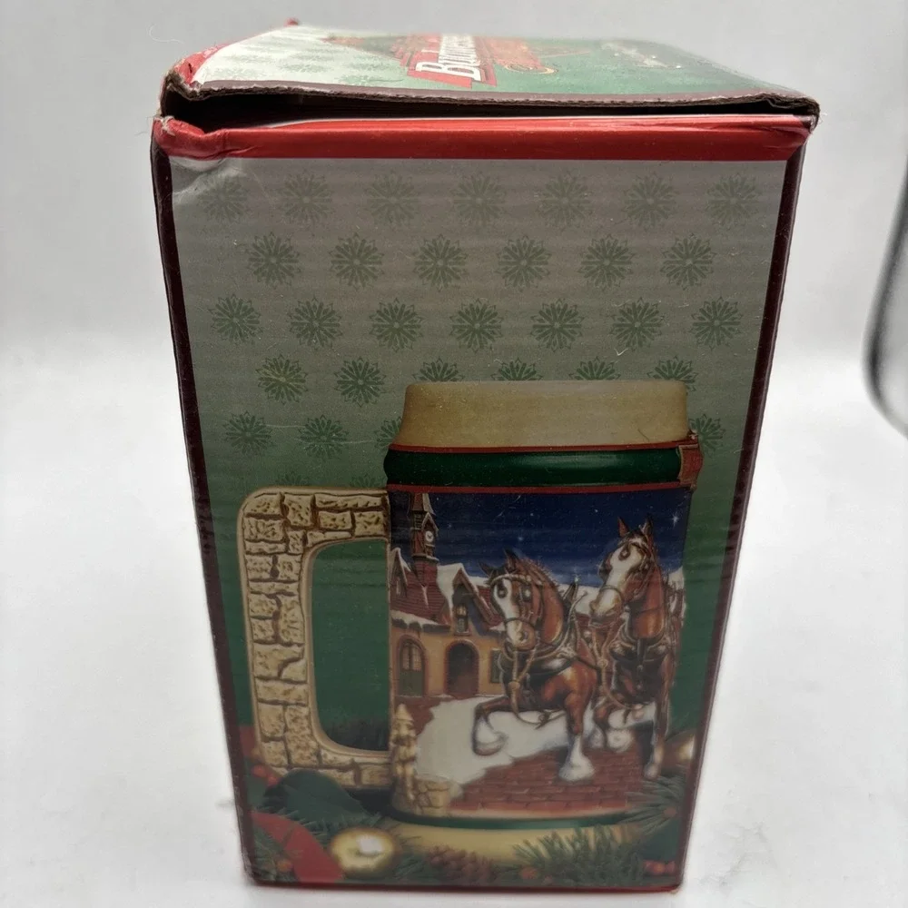 Budweiser Holiday Beer Stein 1998 Grant's Farm Holiday CS343 Clydesdale Anheuser